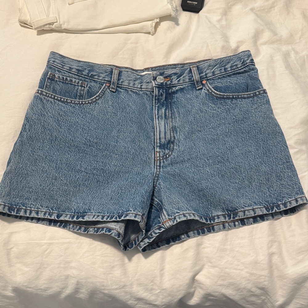 Mango Light Blue Jean Shorts
